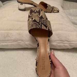 Schutz block heel mule